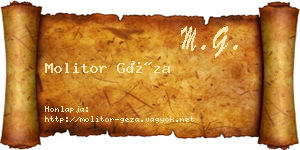 Molitor Géza névjegykártya