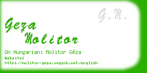 geza molitor business card